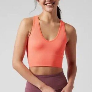 Athleta Auroa Seamless crop rib tank M Sunset Glow